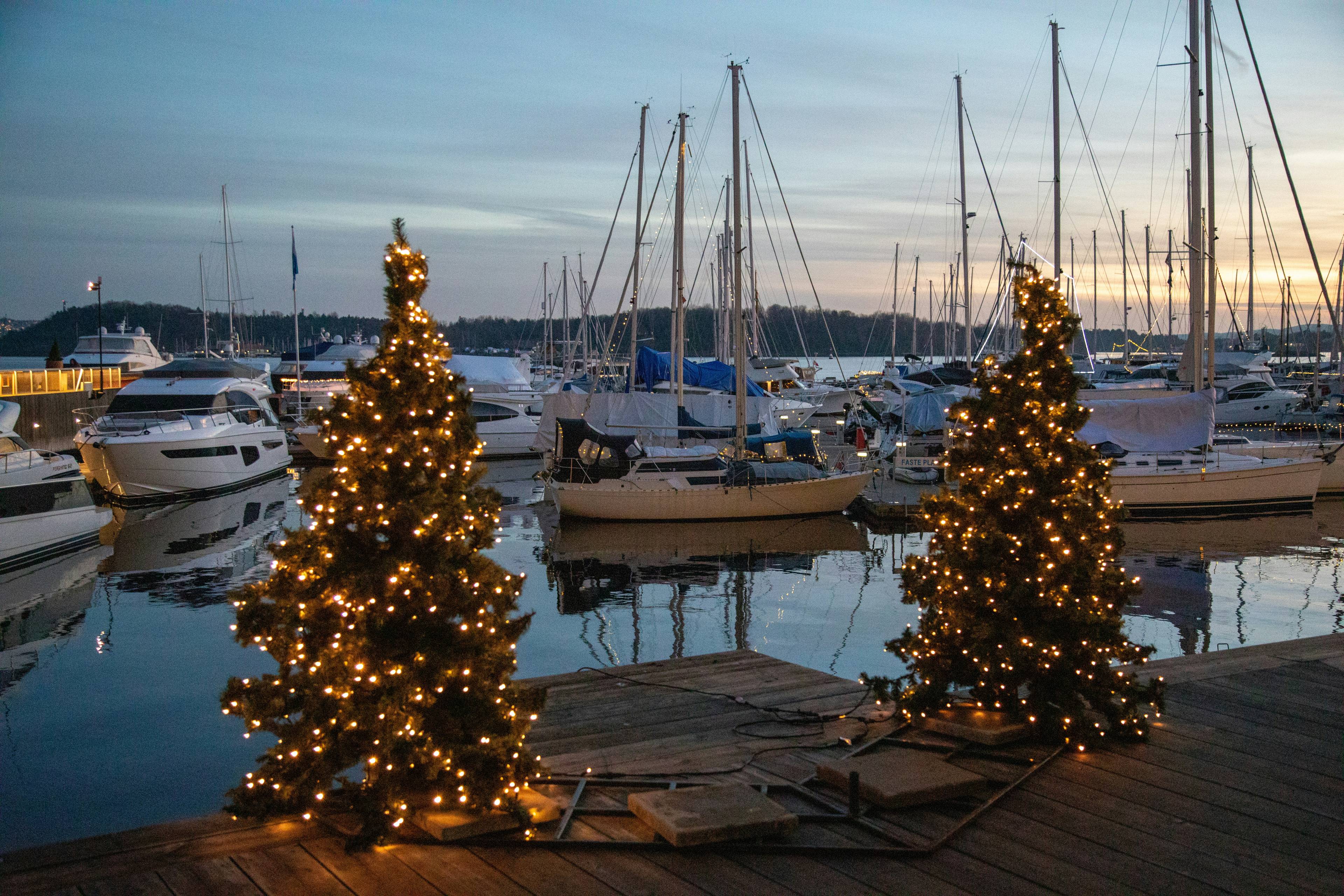 Newport Beach Christmas Boat Parade with hundreds of decorated boats illuminating Newport Harbor