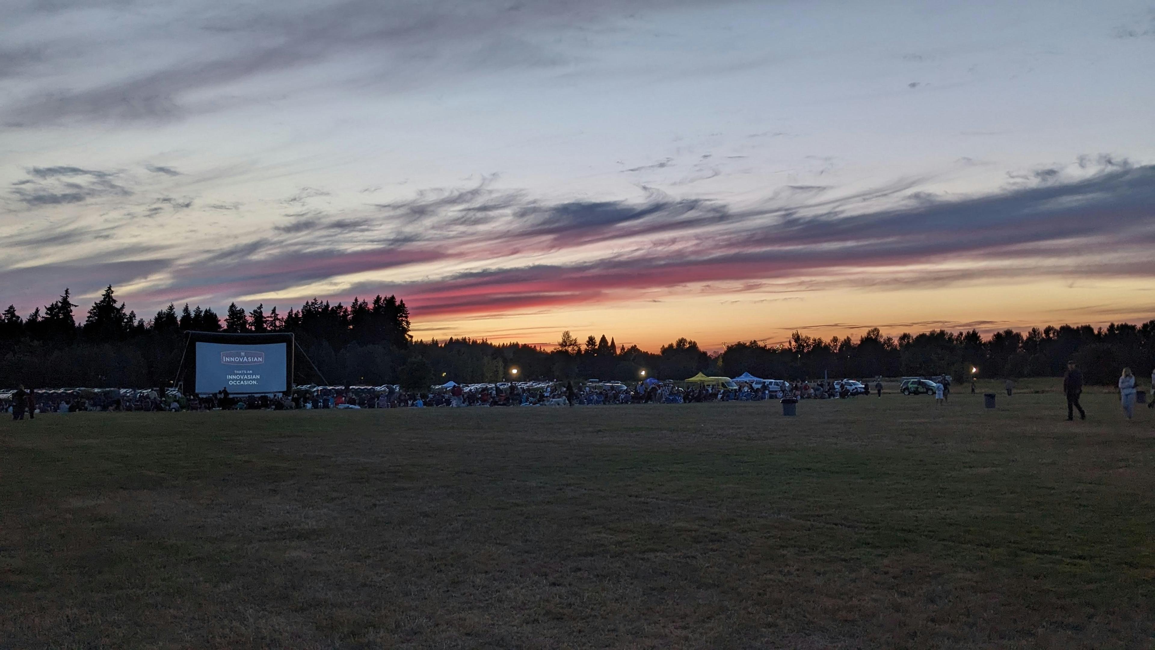 Newport Beach Film Festival outdoor screening with audience under the stars