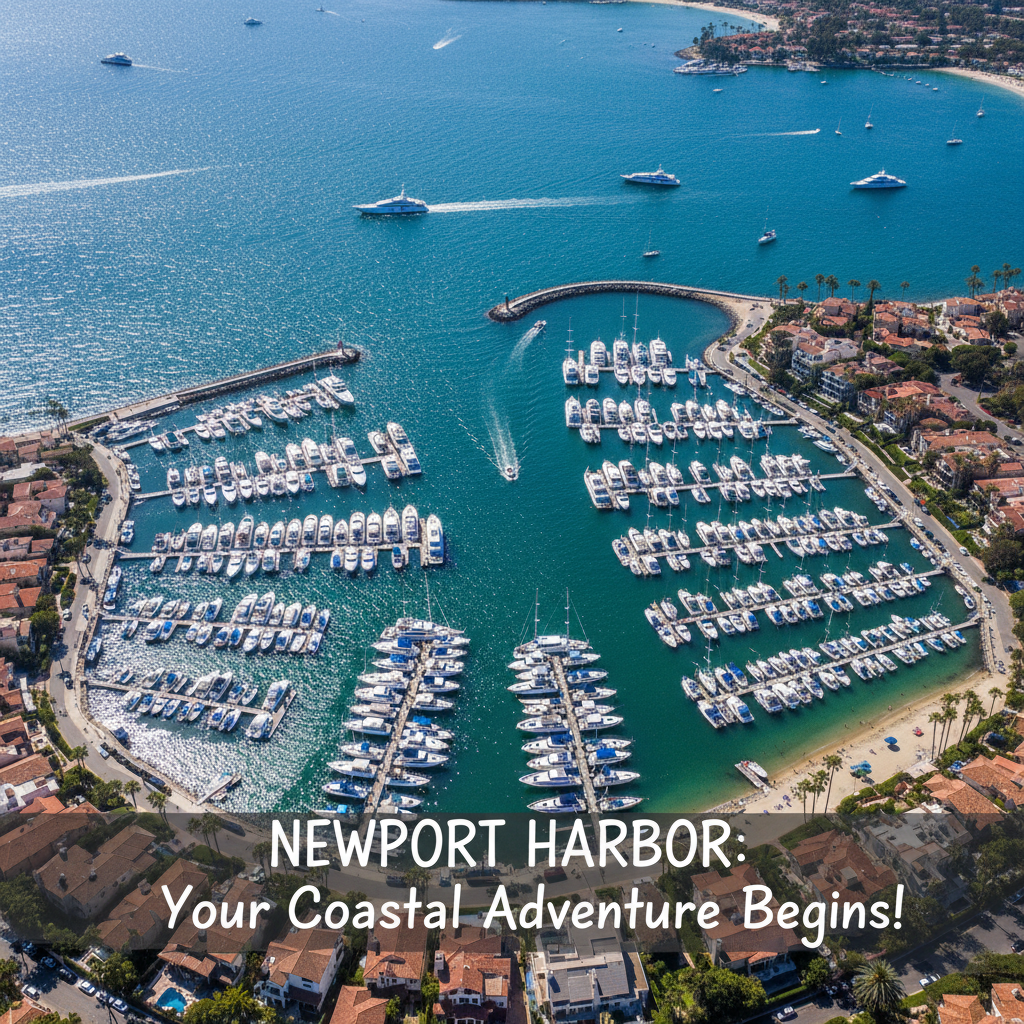Newport Harbor aerial view for first-time visitors guide