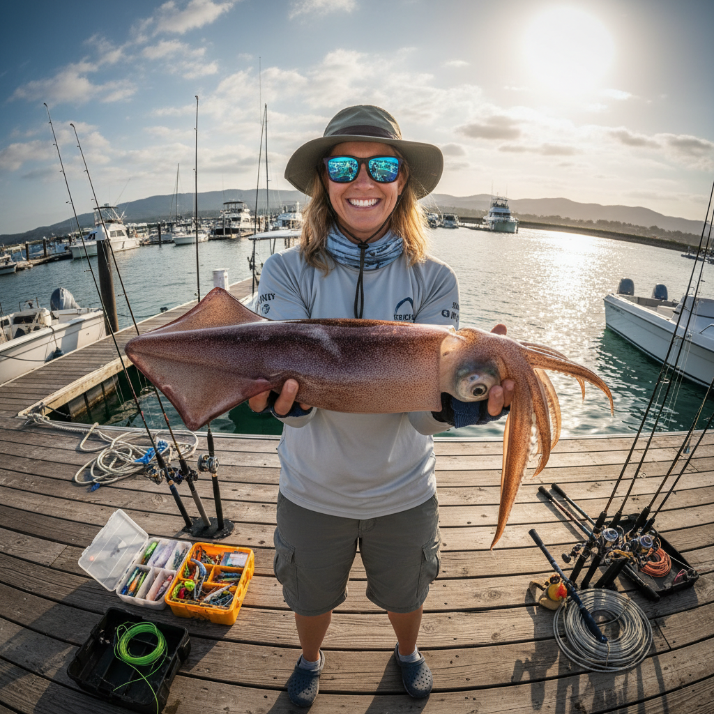 Angler holding a large halibut caught on a Newport Beach sportfishing trip