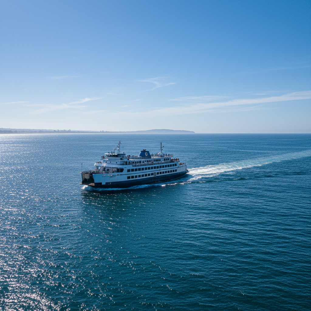 Catalina Island ferry crossing the Pacific Ocean from Newport Beach
