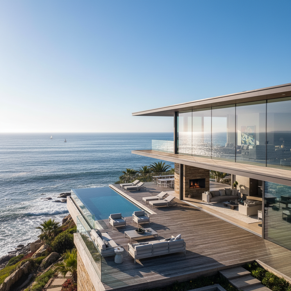 Pelican Hill Resort luxury bungalow with Pacific Ocean views