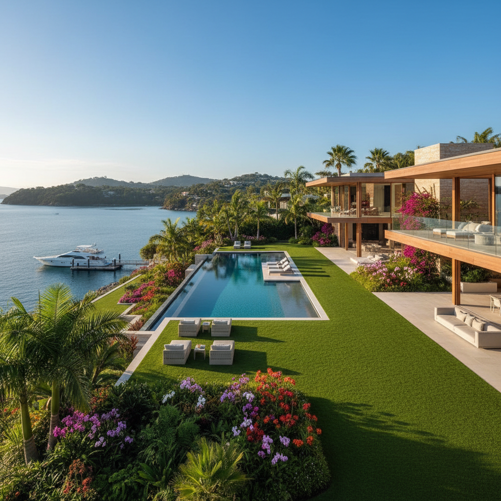 Beautiful waterfront vacation rental home on Newport Harbor with private dock