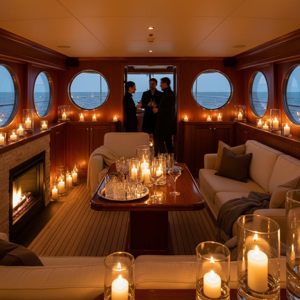 Private yacht charter with champagne and ocean sunset views